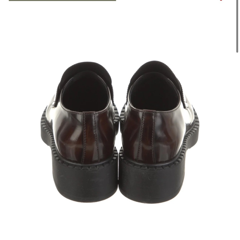 Prada Brown Brushed Leather Penny Loafers - Picture 4 of 5
